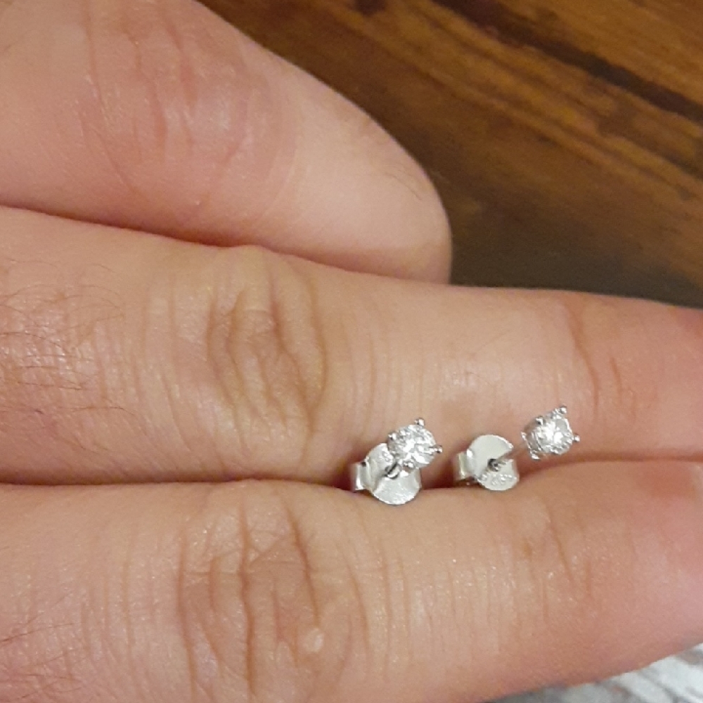 925 Silver Moissanite Stud Earrings